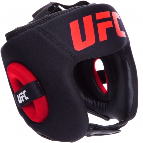 Шлем боксерский с полной защитой кожаный UFC PRO UHK-75061 L-XL черный